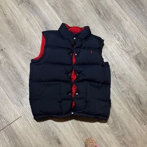Polo Vest and Red Puffer Vest